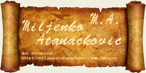Miljenko Atanacković vizit kartica